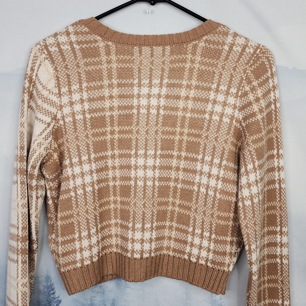 Hollister Cropped Plaid Cardigan Sweater Women's Medium - Picture 6 of 16